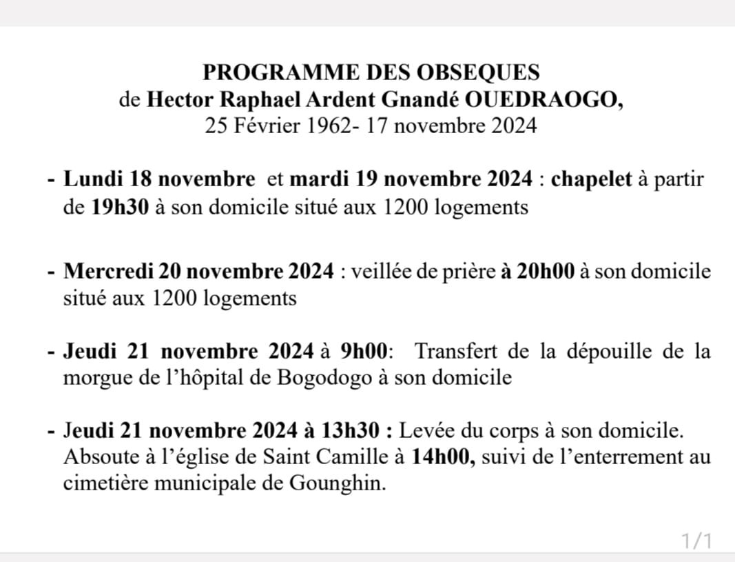 Hector Ouedraogo, décédé